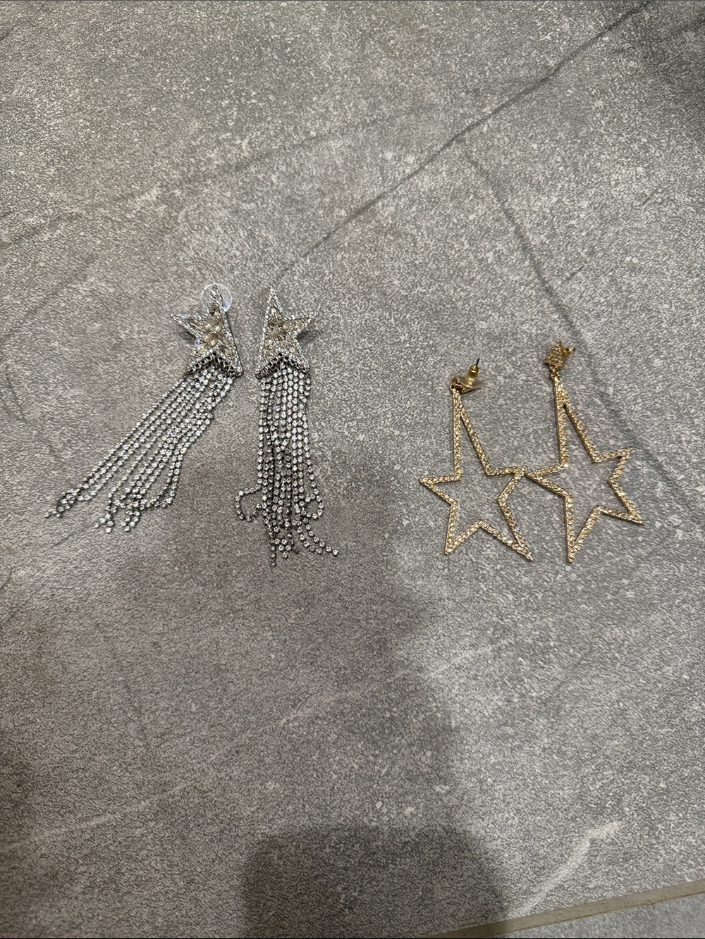Park Lane Silver Tassel and Gold Star Outline Earrings Set